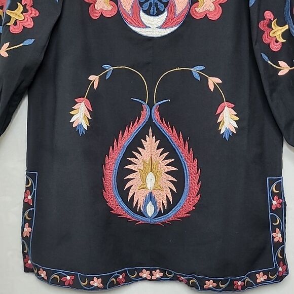 Zara Cotton Linen Embroidered Tunic Size Small - Picture 5 of 13